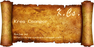 Kres Csongor névjegykártya